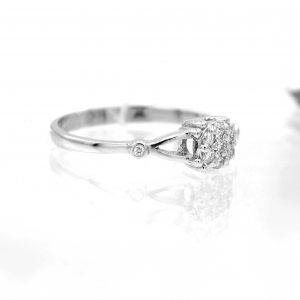 14k White Gold Ring With Diamonds