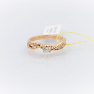 14k Rose Gold Ring With Diamonds