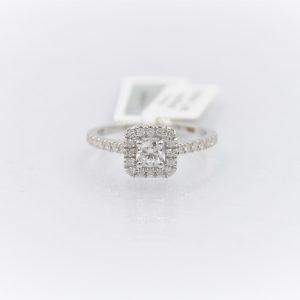 14k White Gold Ring With Diamonds